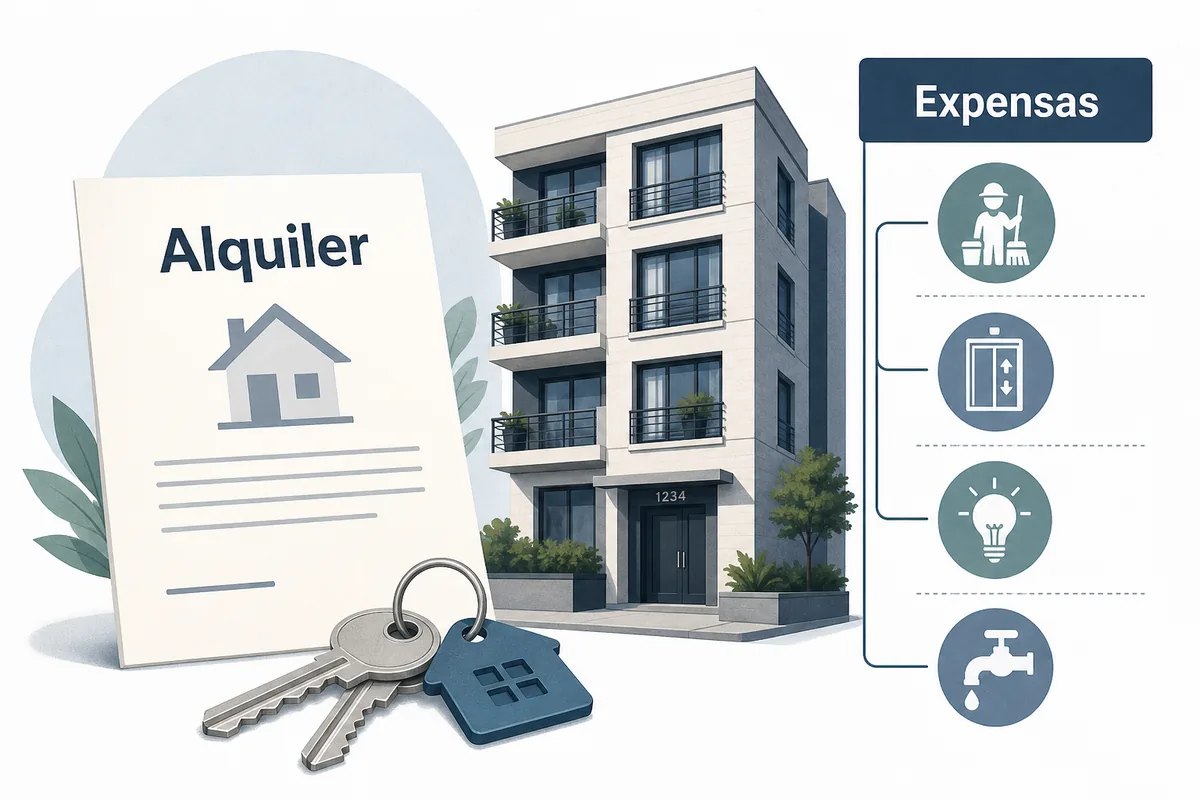 Contrato de alquiler, edificio y conceptos de expensas comunes