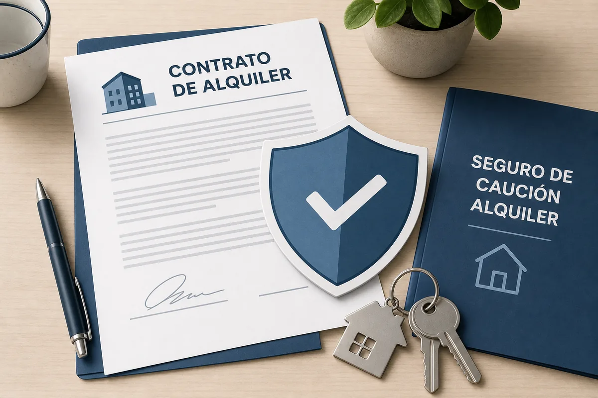 Contrato de alquiler, llaves y seguro de caución como garantía